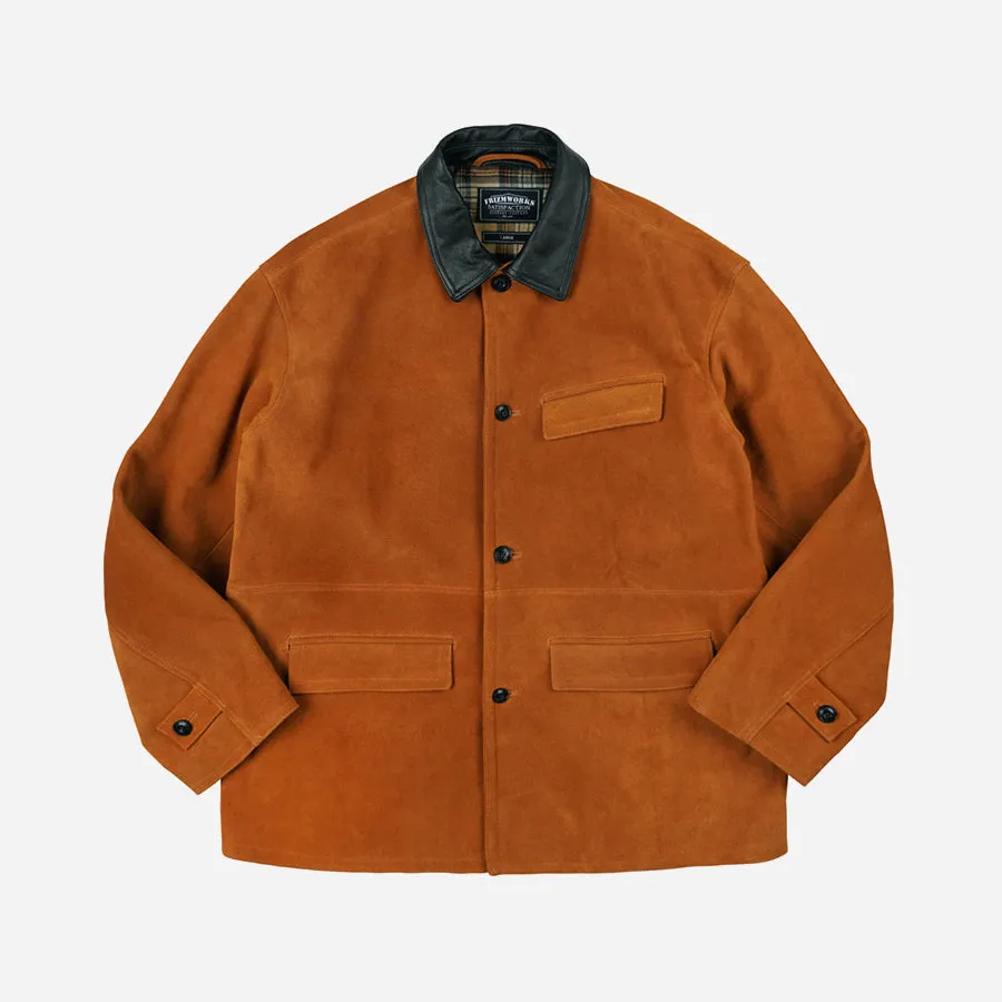 SUEDE FRENCH CAR COAT - CAMEL sold by FrizmWORKS