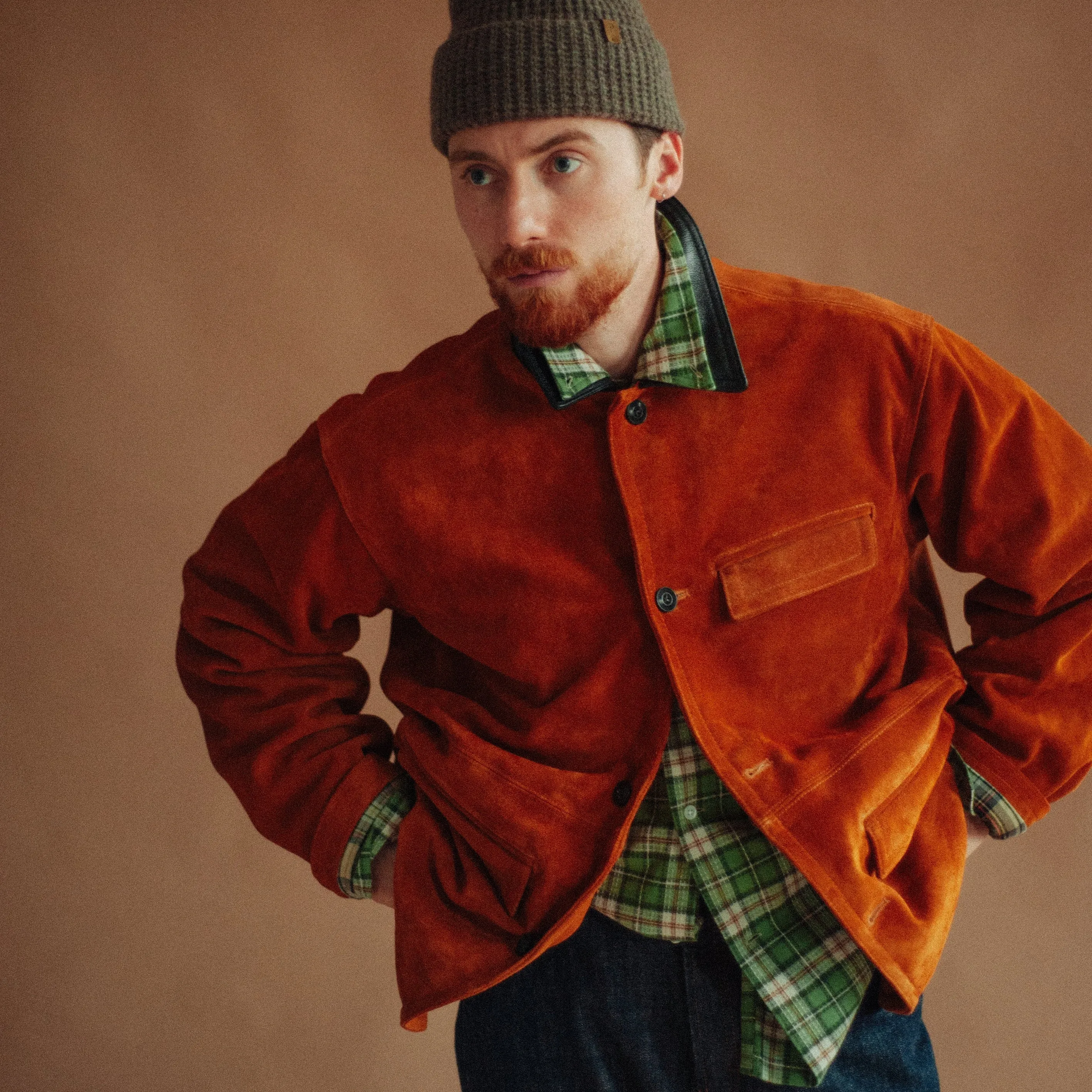 SUEDE FRENCH CAR COAT - CAMEL sold by FrizmWORKS product image thumbnail 2