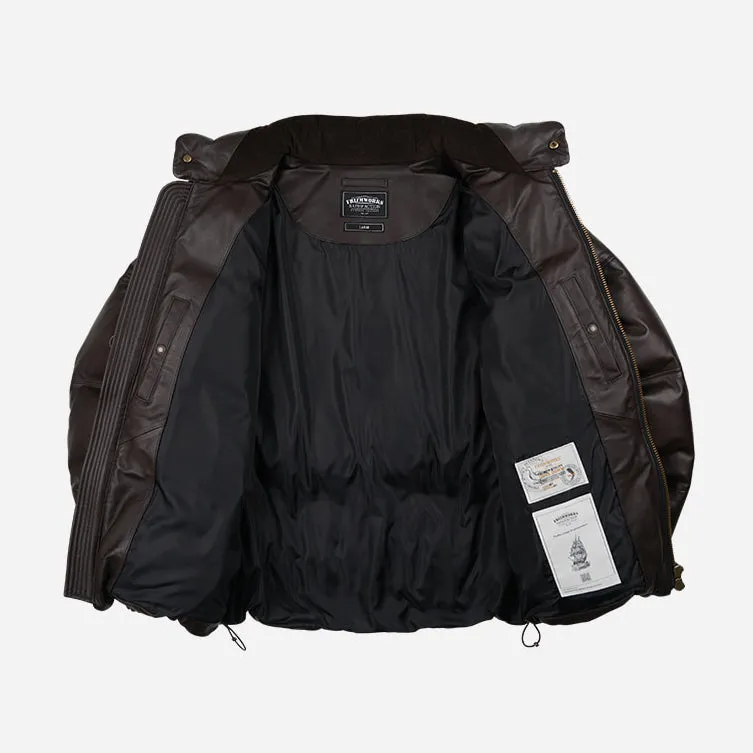 SNOWDON LEATHER DOWN JACKET - BROWN sold by FrizmWORKS product image thumbnail 3