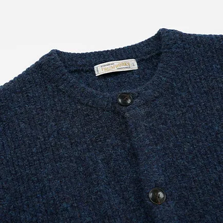 BRUSHED WOOL ROUND CARDIGAN - INDIGO sold by FrizmWORKS product image thumbnail 2