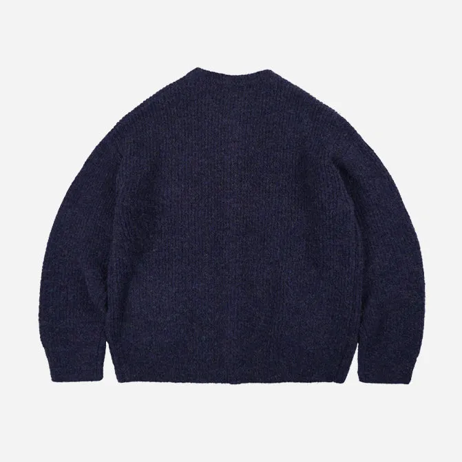 BRUSHED WOOL ROUND CARDIGAN - PURPLE sold by FrizmWORKS product image thumbnail 3