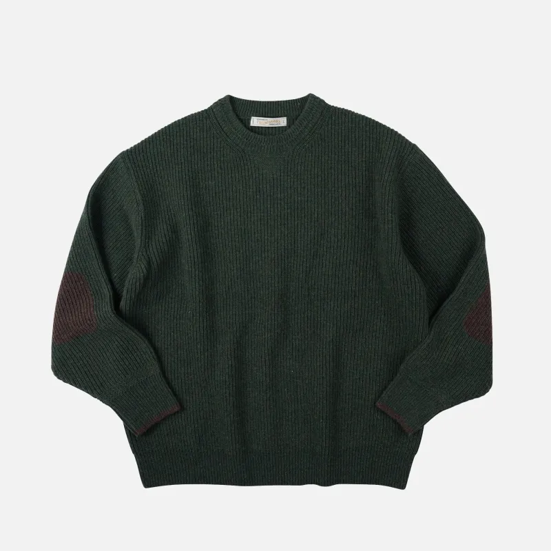 PATCH ROUND PULLOVER KNIT - FOREST GREEN sold by FrizmWORKS