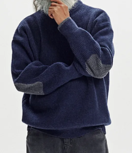 PATCH ROUND PULLOVER KNIT - NAVY sold by FrizmWORKS product image thumbnail 4