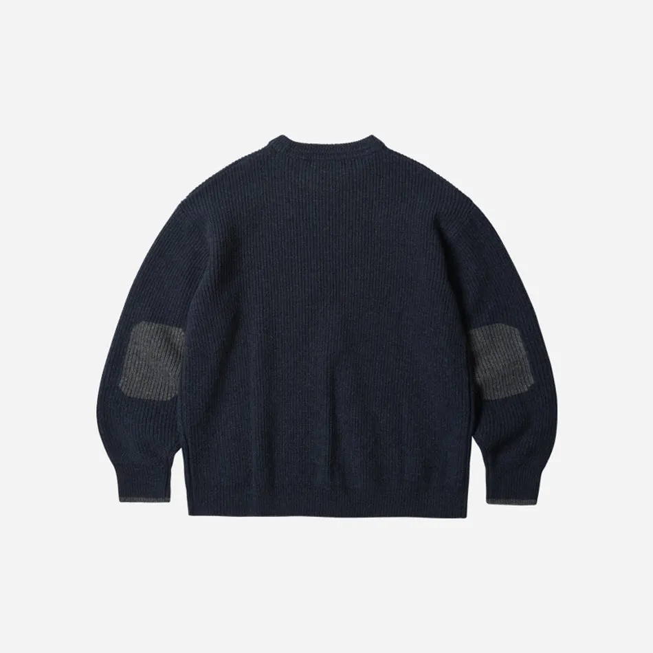PATCH ROUND PULLOVER KNIT - NAVY sold by FrizmWORKS product image thumbnail 2