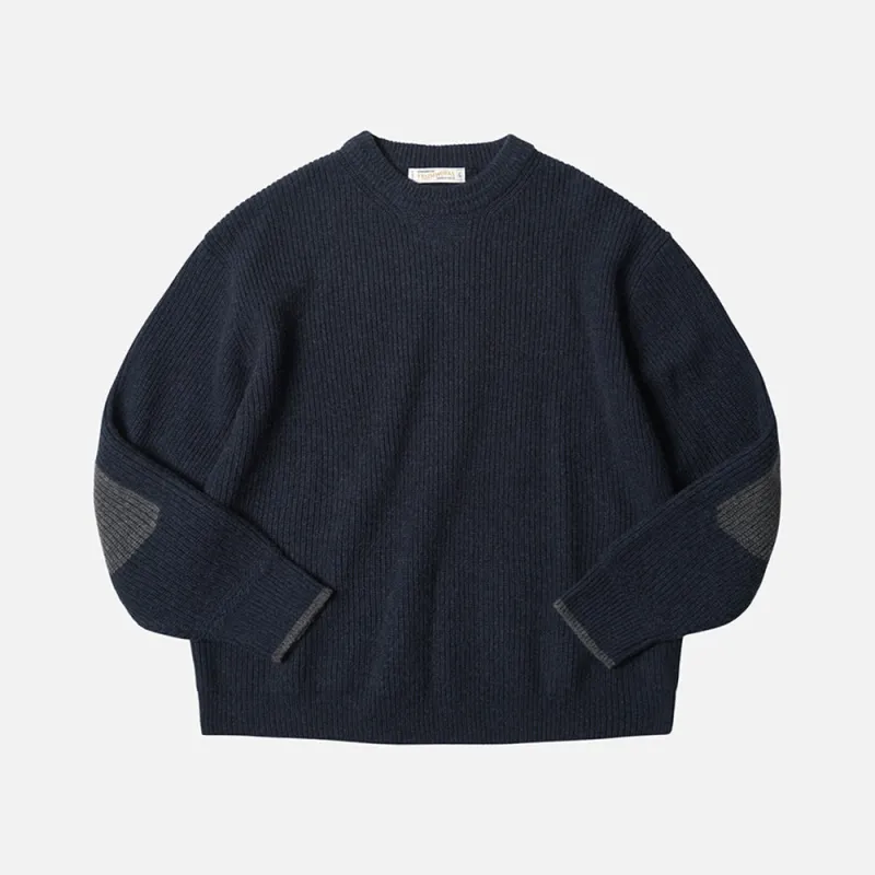 PATCH ROUND PULLOVER KNIT - NAVY sold by FrizmWORKS
