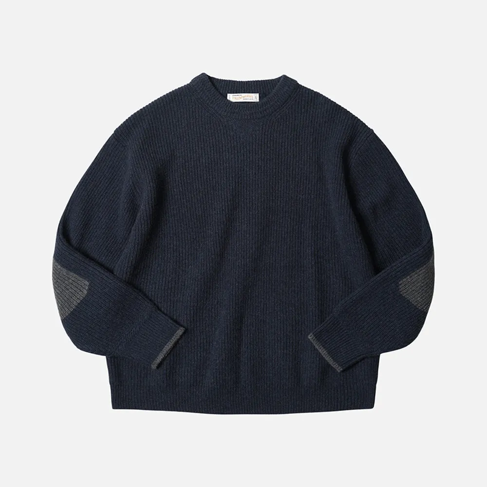 PATCH ROUND PULLOVER KNIT - NAVY sold by FrizmWORKS