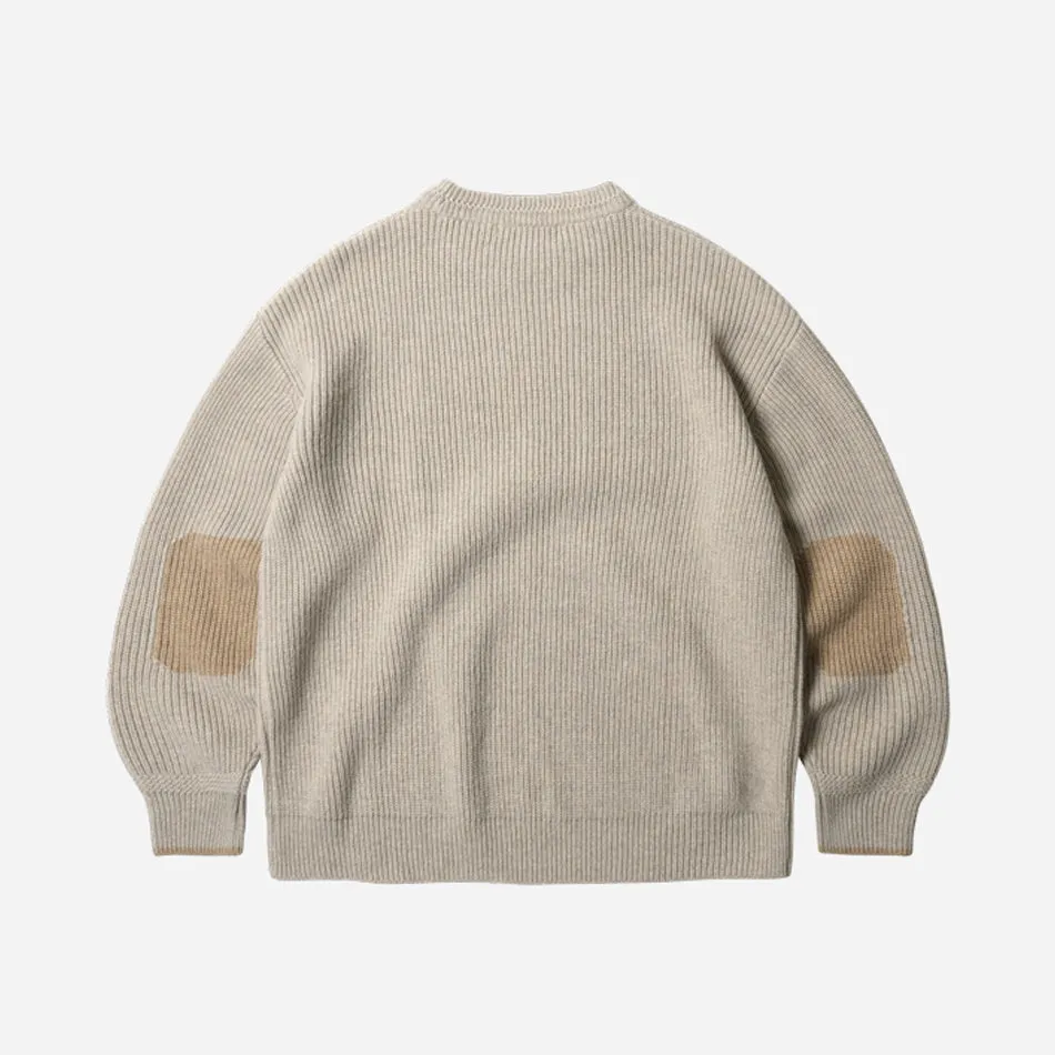 PATCH ROUND PULLOVER KNIT - OATMEAL sold by FrizmWORKS product image thumbnail 2