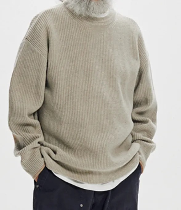 PATCH ROUND PULLOVER KNIT - OATMEAL sold by FrizmWORKS product image thumbnail 4