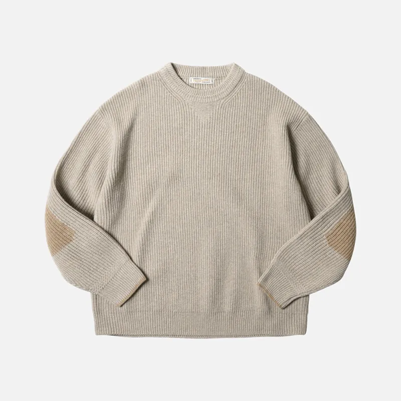 PATCH ROUND PULLOVER KNIT - OATMEAL sold by FrizmWORKS