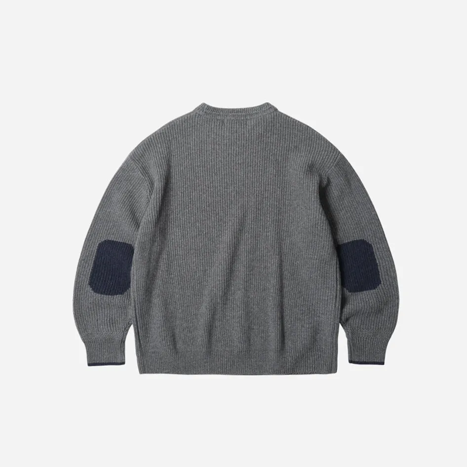PATCH ROUND PULLOVER KNIT - GREY sold by FrizmWORKS product image thumbnail 2