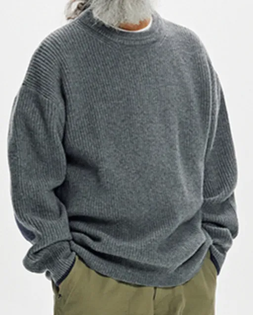 PATCH ROUND PULLOVER KNIT - GREY sold by FrizmWORKS product image thumbnail 4