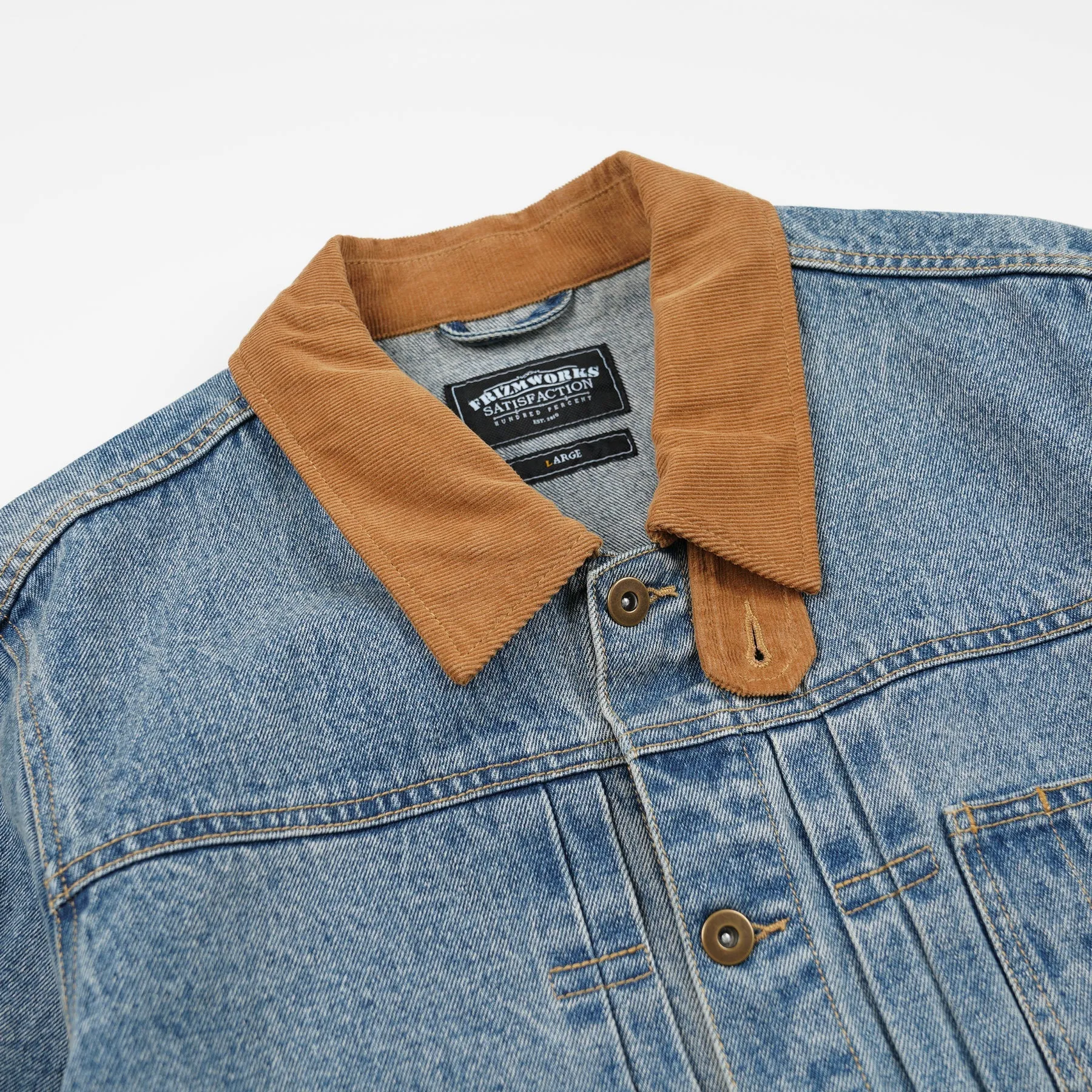 WASHED DENIM TRUCKER JACKET - BLUE sold by FrizmWORKS product image thumbnail 3