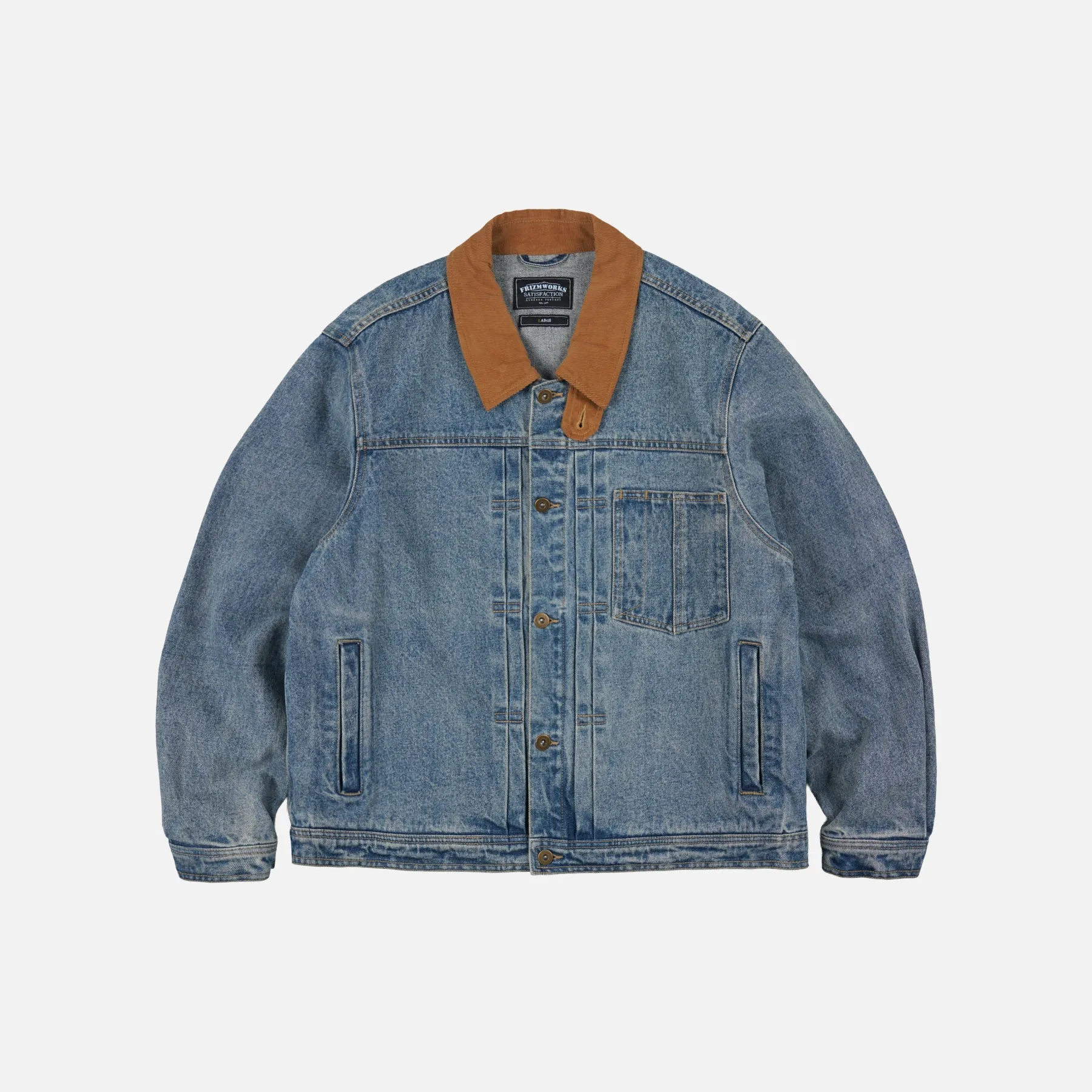 WASHED DENIM TRUCKER JACKET - BLUE sold by FrizmWORKS