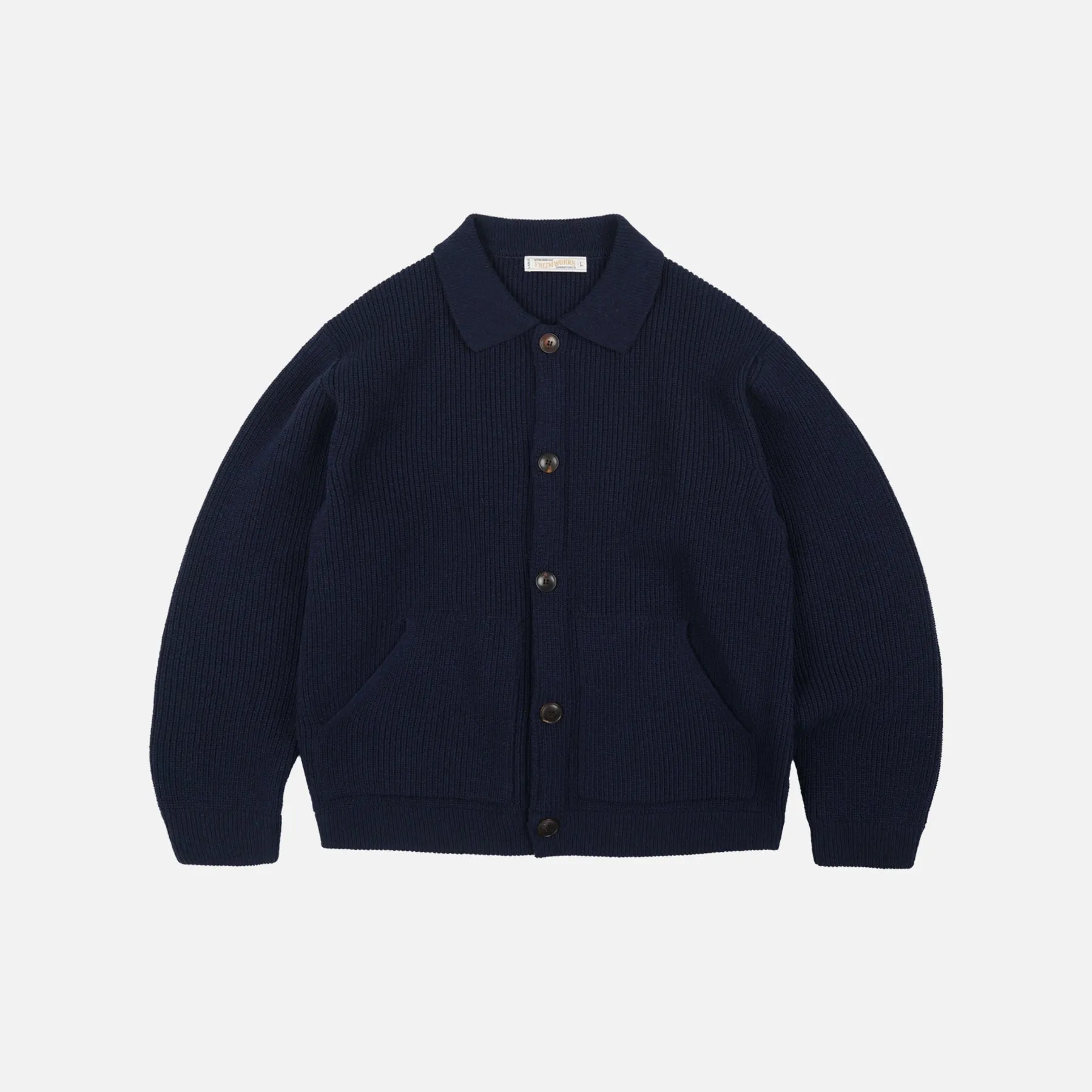 ULTRA HEAVYWEIGHT COLLAR CARDIGAN - NAVY sold by FrizmWORKS