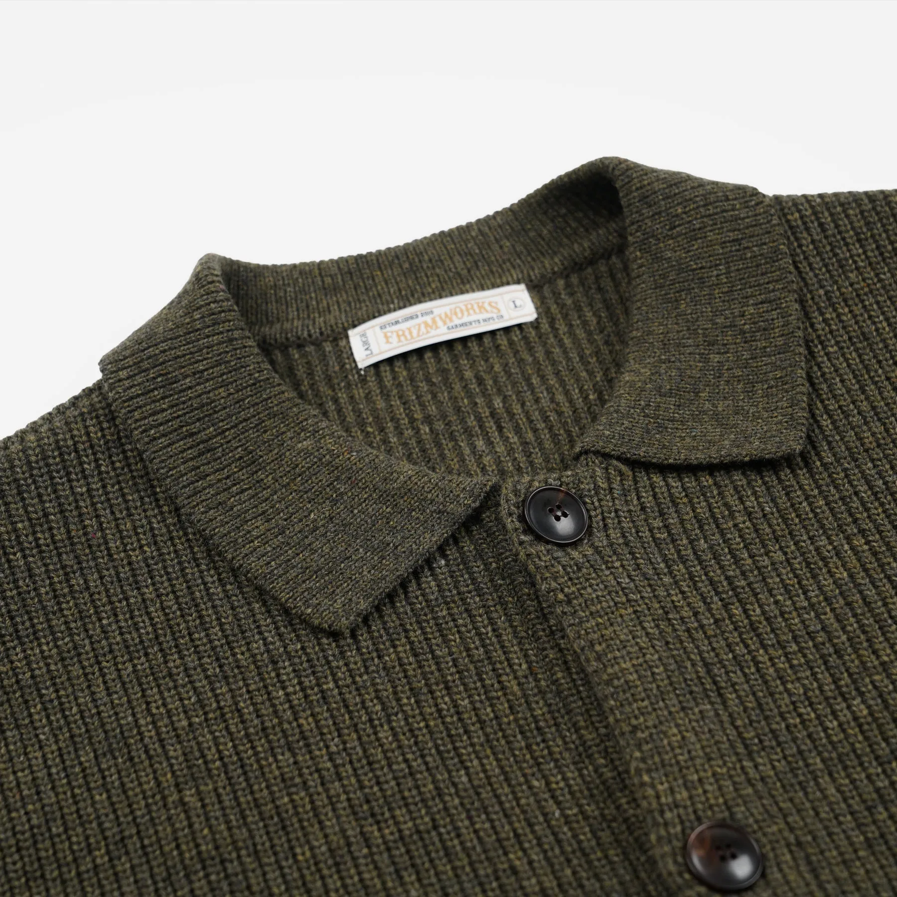 ULTRA HEAVYWEIGHT COLLAR CARDIGAN - FOREST GREEN sold by FrizmWORKS product image thumbnail 3