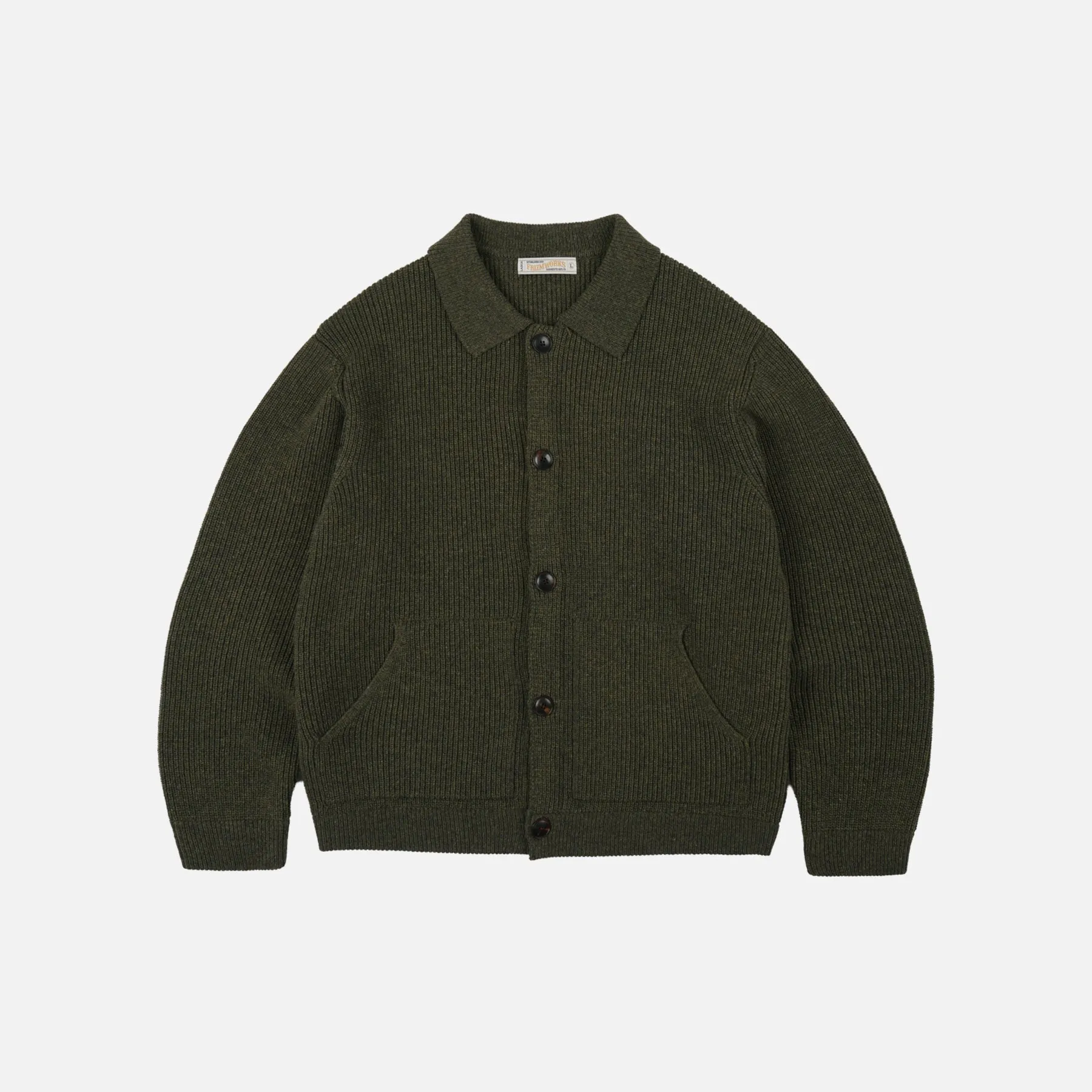 ULTRA HEAVYWEIGHT COLLAR CARDIGAN - FOREST GREEN sold by FrizmWORKS