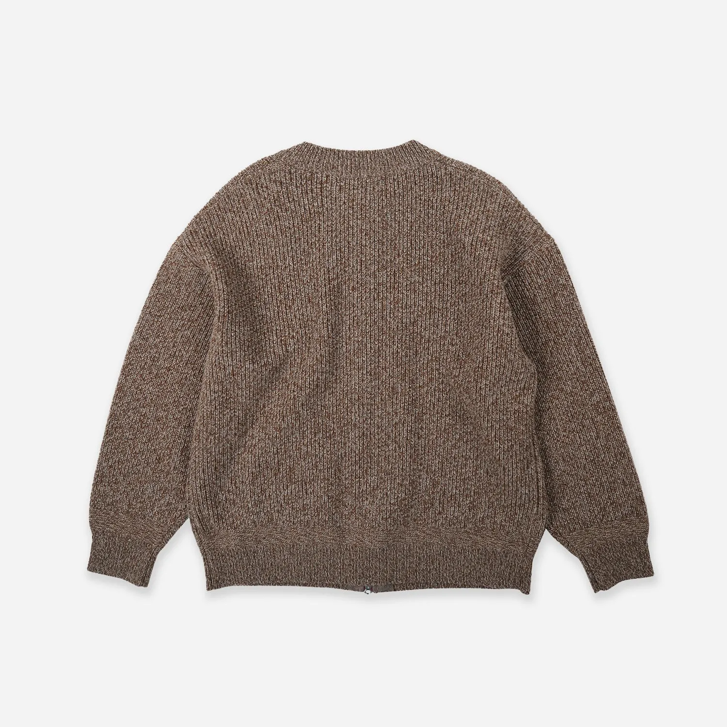 TWEED ZIP UP CARDIGAN - BROWN sold by FrizmWORKS product image thumbnail 2