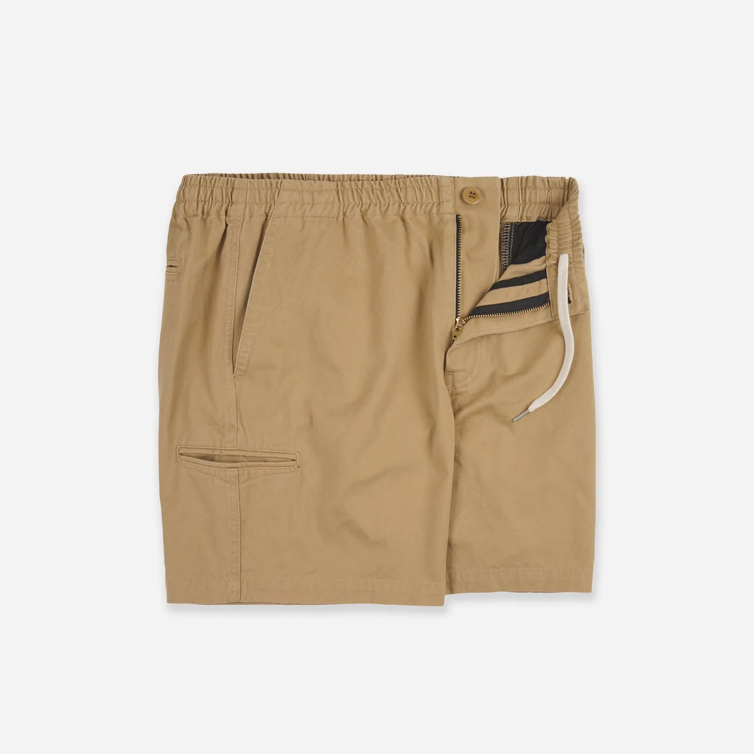 WASHED OFFICER CHINO SHORTS - BEIGE sold by FrizmWORKS product image thumbnail 2