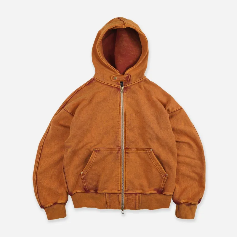 VINTAGE DYEING HOOD ZIP PARKA - SUNSET made by FrizmWORKS