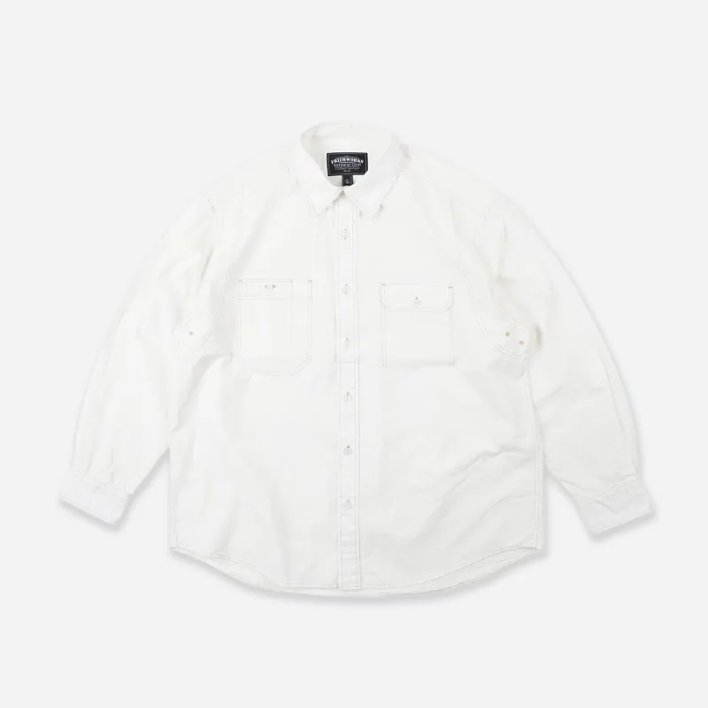 1920'S CHAMBRAY WORK SHIRT - WHITE made by FrizmWORKS