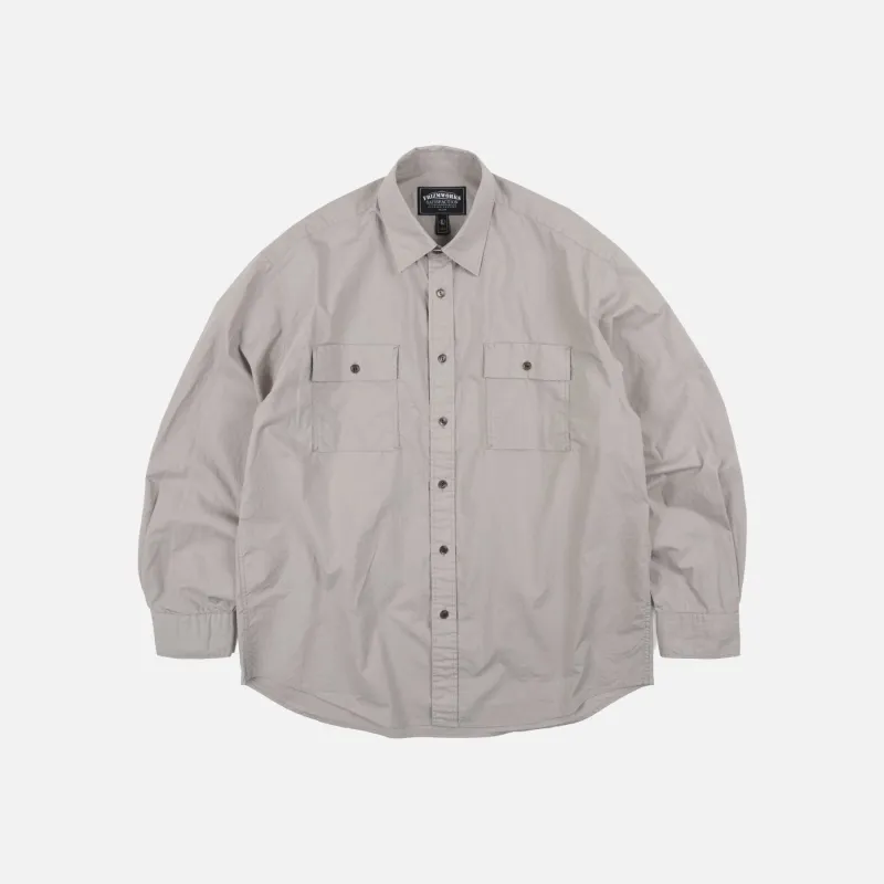 CIGARETTE POCKET TYPEWRITER SHIRT - MUD made by FrizmWORKS