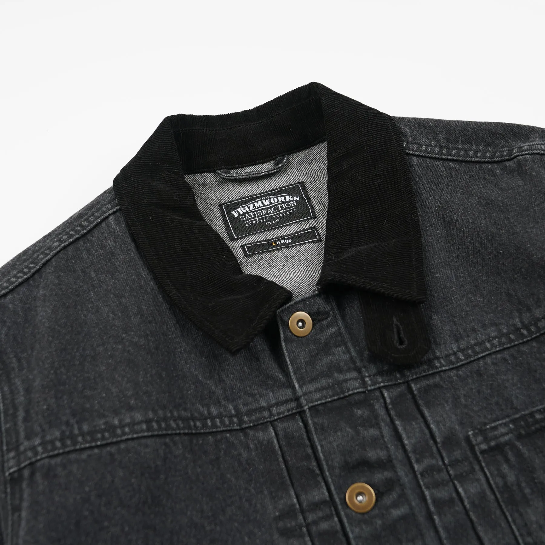 WASHED DENIM TRUCKER JACKET - BLACK sold by FrizmWORKS product image thumbnail 3