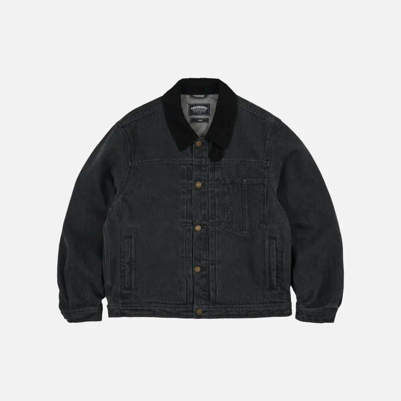 WASHED DENIM TRUCKER JACKET - BLACK made by FrizmWORKS