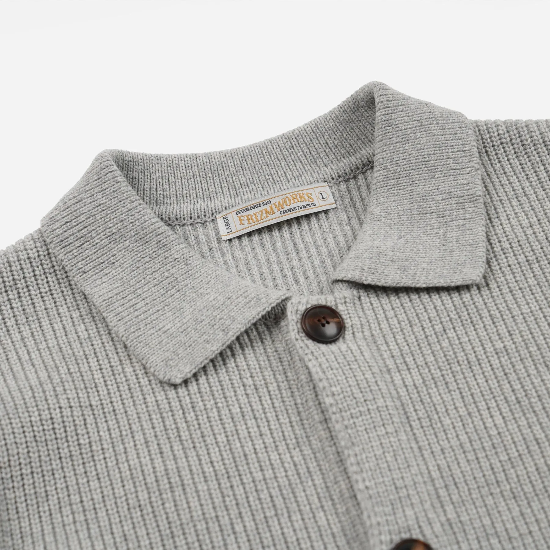 ULTRA HEAVYWEIGHT COLLAR CARDIGAN - LIGHT GREY sold by FrizmWORKS product image thumbnail 3