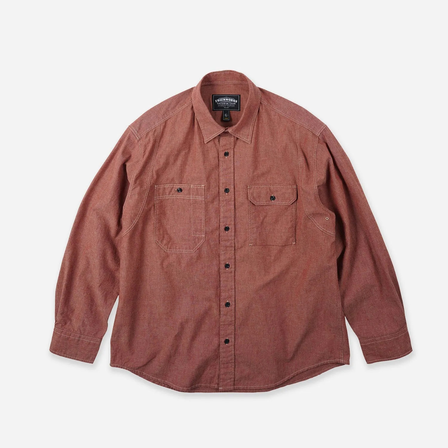 1920'S CHAMBRAY WORK SHIRT - RED sold by FrizmWORKS