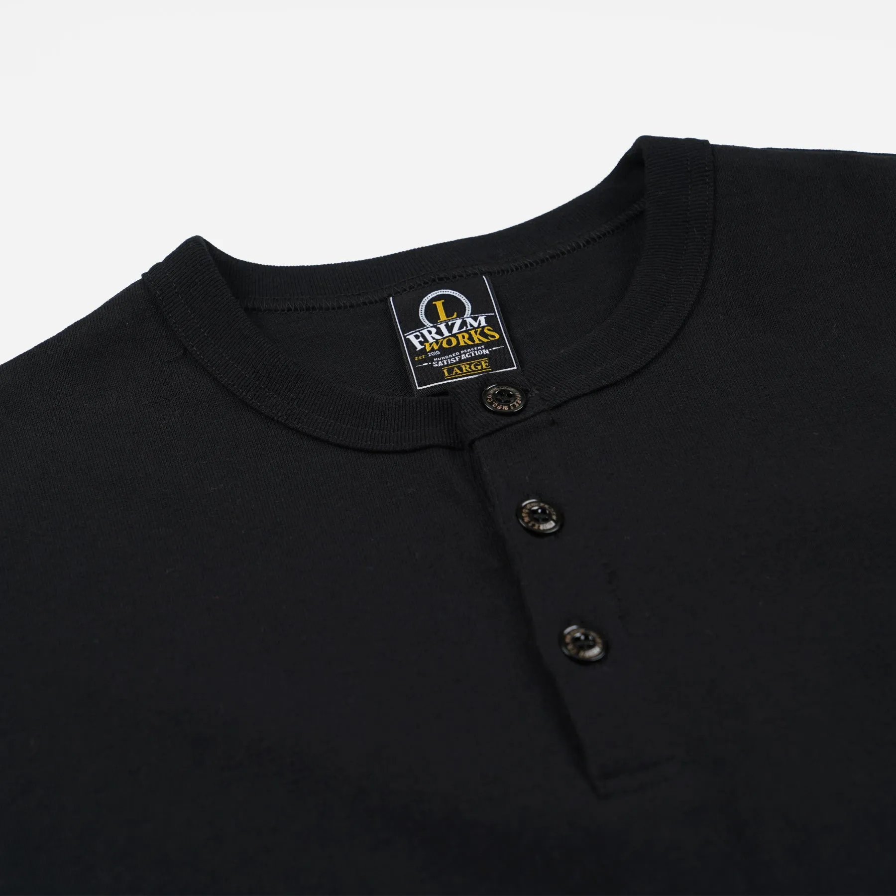 HENLEY HALF T-SHIRT - BLACK sold by FrizmWORKS product image thumbnail 3