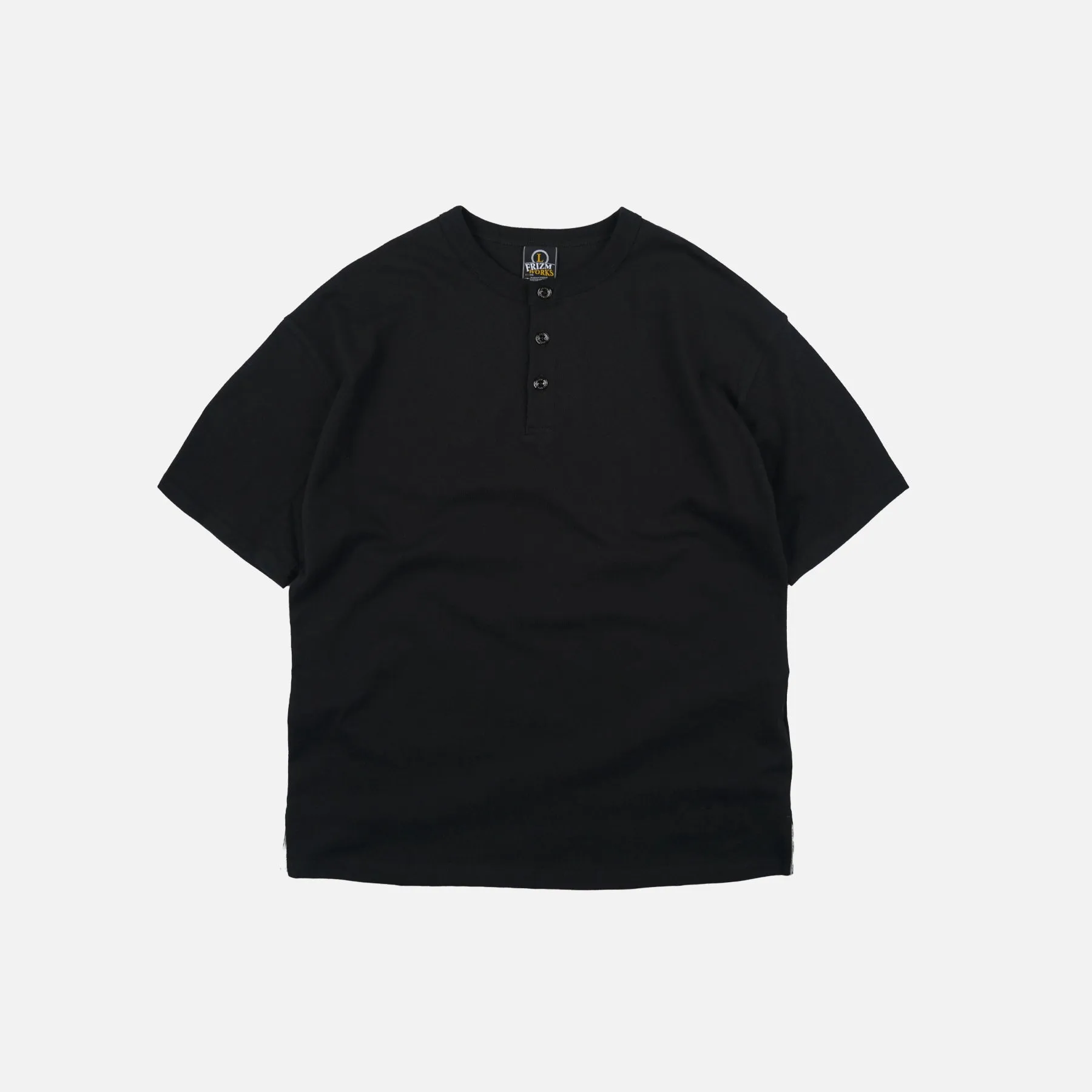 HENLEY HALF T-SHIRT - BLACK sold by FrizmWORKS