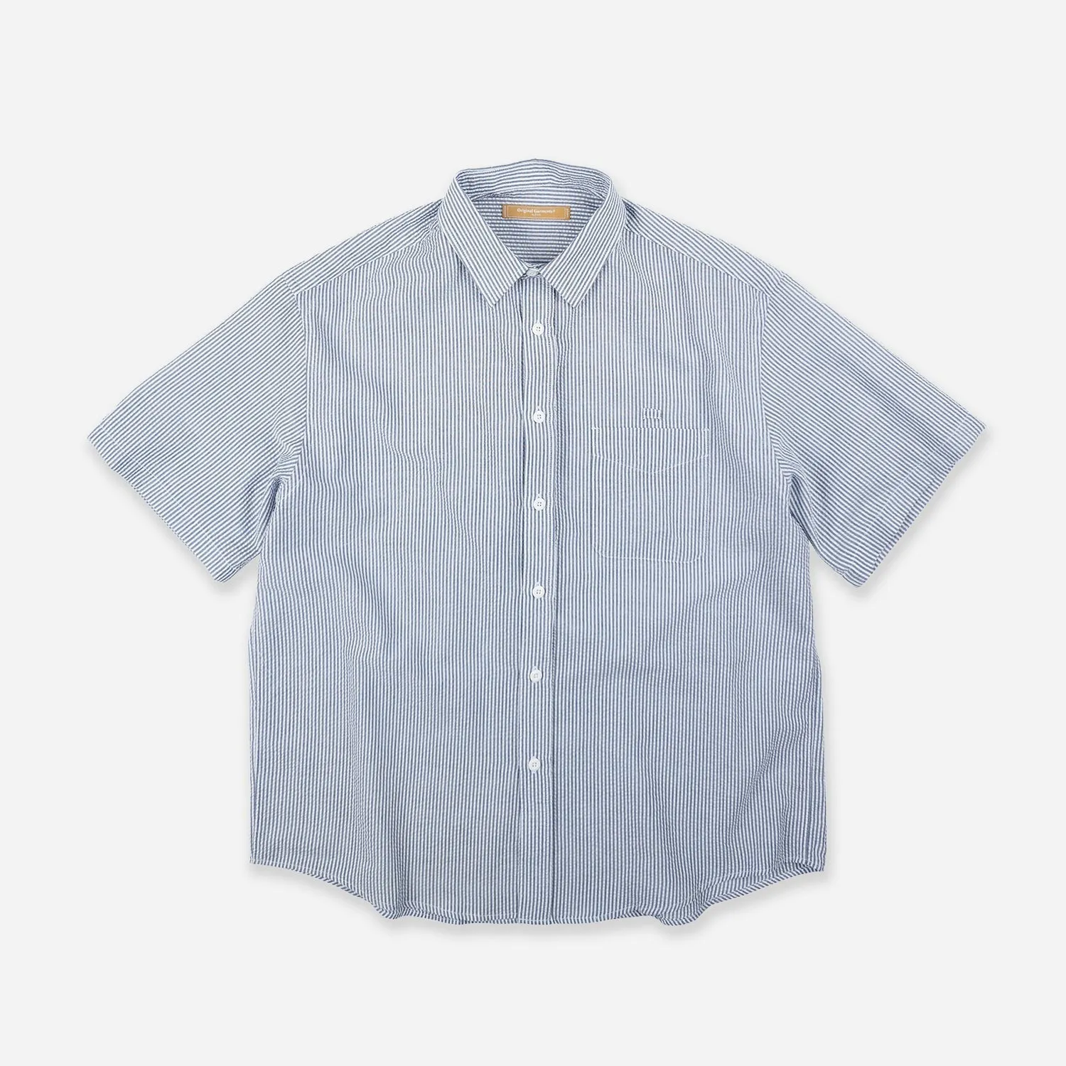 OG STRIPE SEERSUCKER HALF SHIRT - BLUE sold by FrizmWORKS