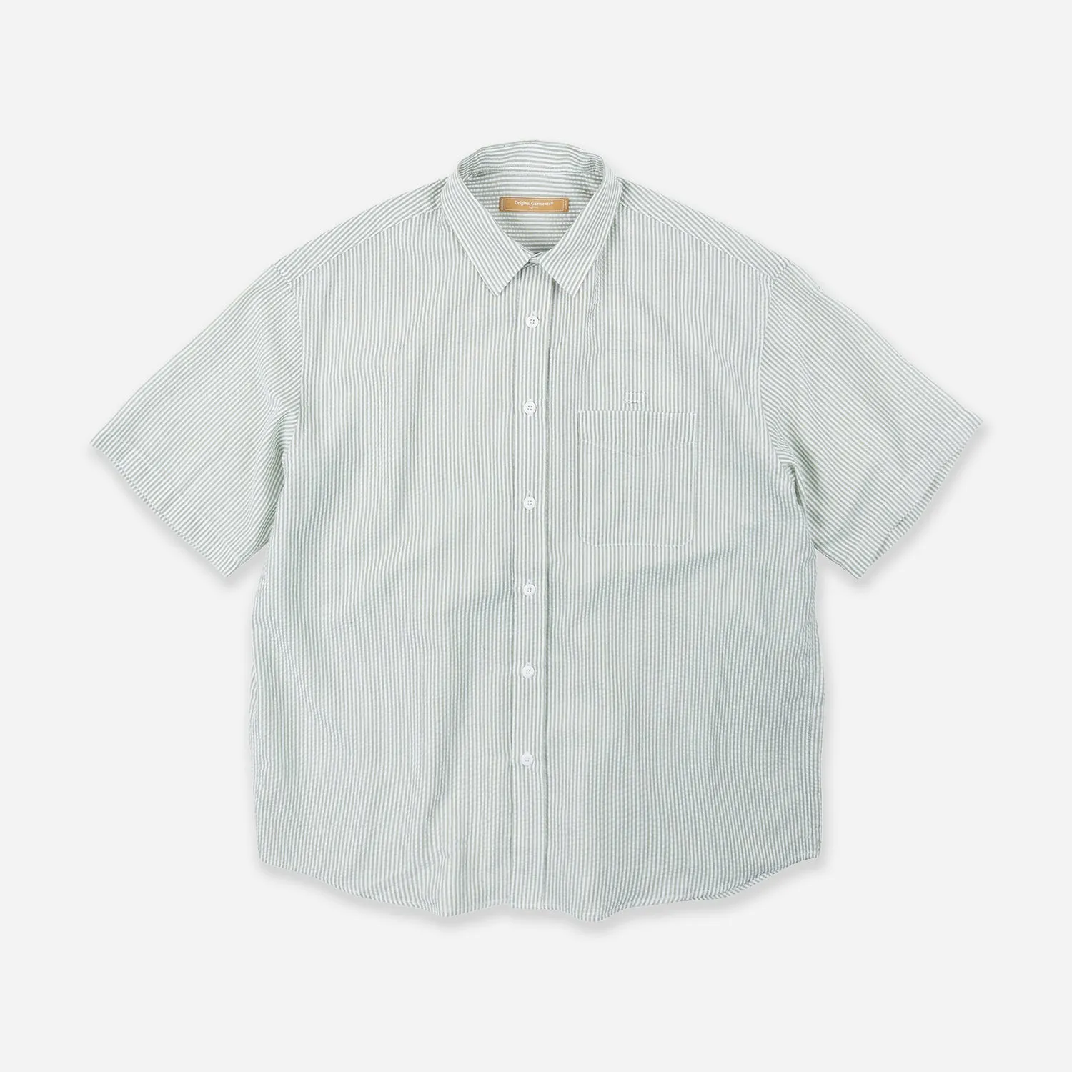 OG STRIPE SEERSUCKER HALF SHIRT - GREEN sold by FrizmWORKS