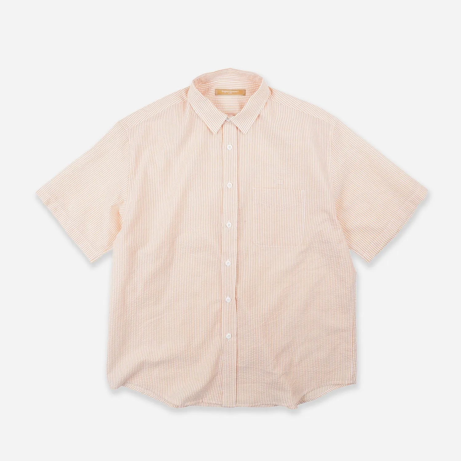 OG STRIPE SEERSUCKER HALF SHIRT - ORANGE sold by FrizmWORKS