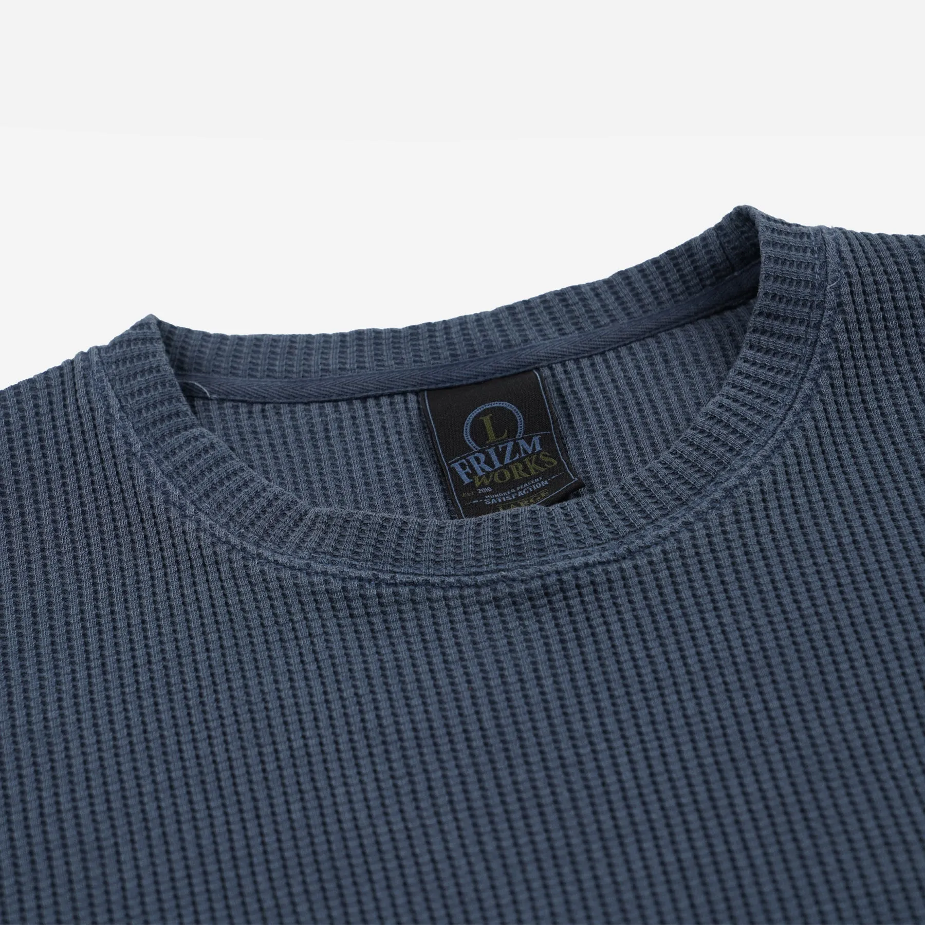 PIGMENT DYEING WAFFLE L/S T-SHIRT - BLUE sold by FrizmWORKS product image thumbnail 3