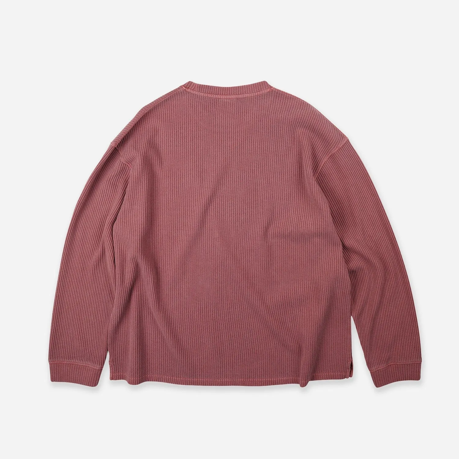 PIGMENT DYEING WAFFLE L/S T-SHIRT - PINK sold by FrizmWORKS product image thumbnail 2