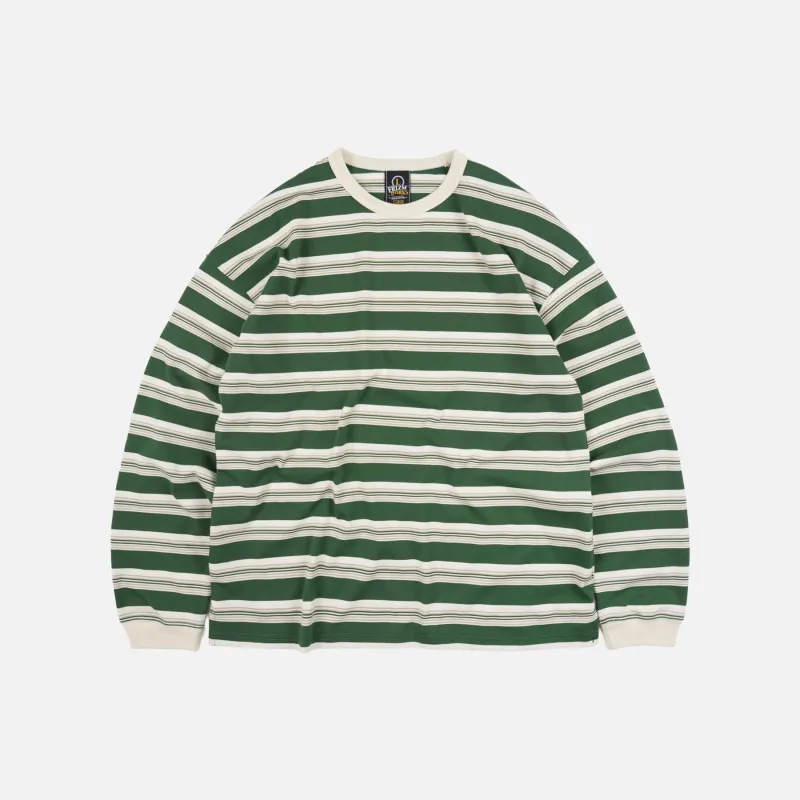 BLOCK STRIPE L/S T-SHIRT - DARK GREEN made by FrizmWORKS