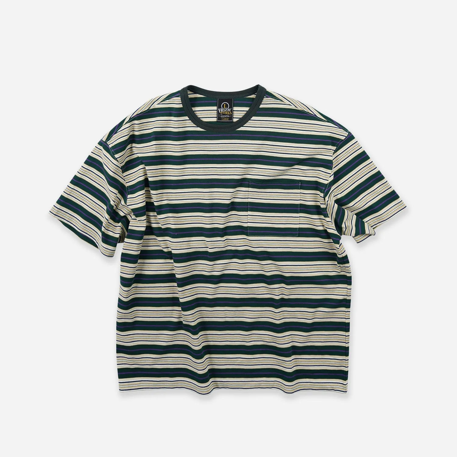 HORIZON STRIPE HALF T-SHIRT - DARK GREEN sold by FrizmWORKS
