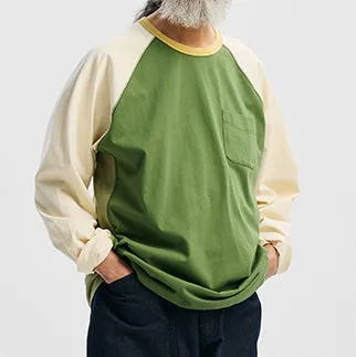 COLOUR BLOCK RAGLAN T-SHIRT - OLIVE sold by FrizmWORKS product image thumbnail 3