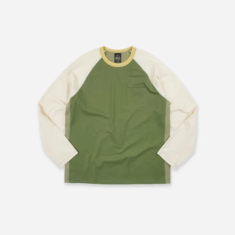 COLOUR BLOCK RAGLAN T-SHIRT - OLIVE made by FrizmWORKS