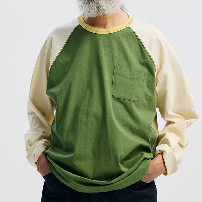 COLOUR BLOCK RAGLAN T-SHIRT - OLIVE sold by FrizmWORKS product image thumbnail 5