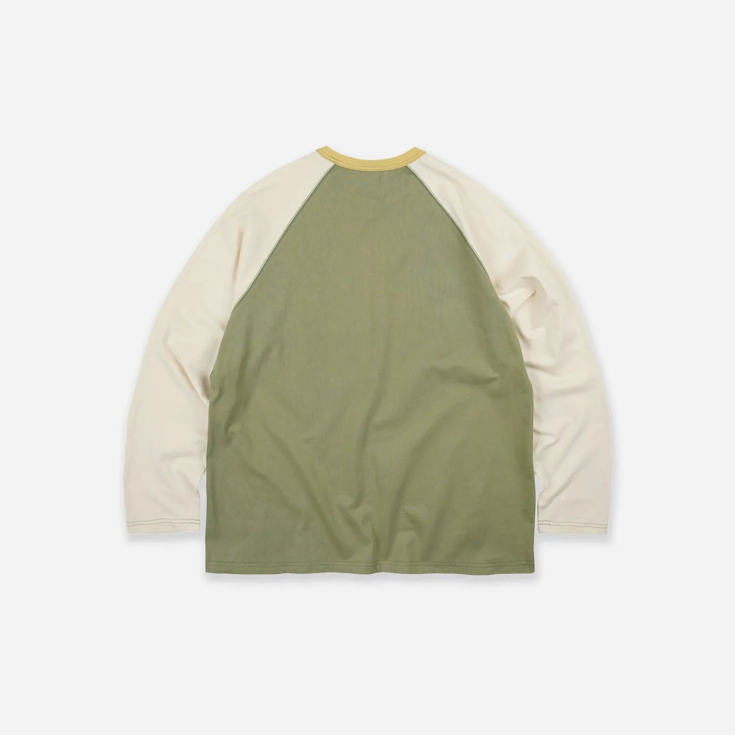 COLOUR BLOCK RAGLAN T-SHIRT - OLIVE sold by FrizmWORKS product image thumbnail 2