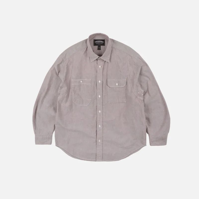 1920'S OXFORD WORK SHIRT - BROWN made by FrizmWORKS