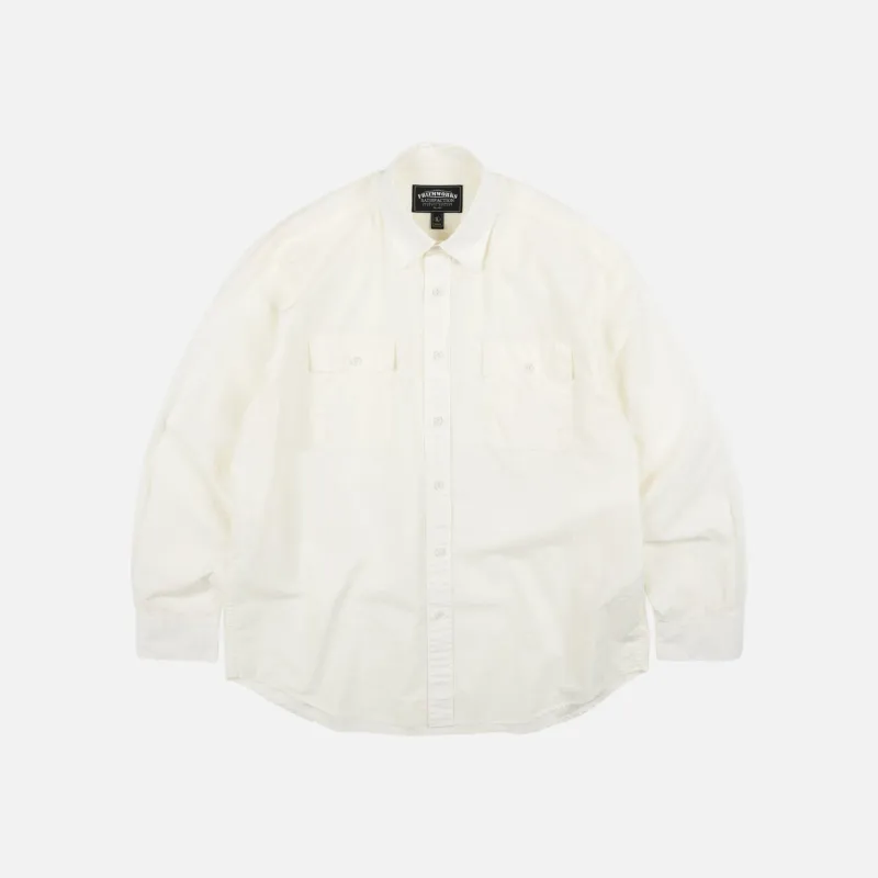 CIGARETTE POCKET TYPEWRITER SHIRT - BUTTER made by FrizmWORKS