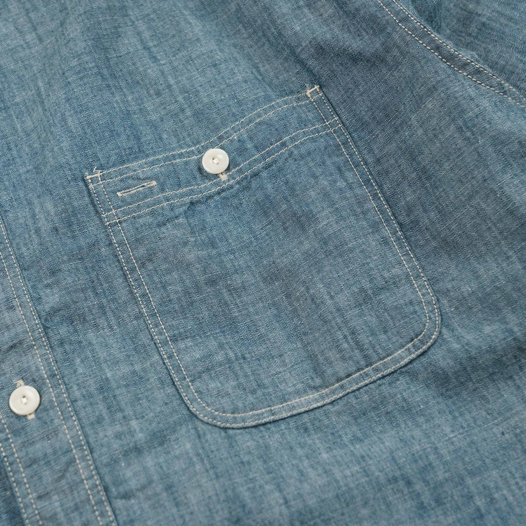 KUROKI CHAMBRAY WORK SHIRT - WASHED BLUE sold by FrizmWORKS product image thumbnail 5