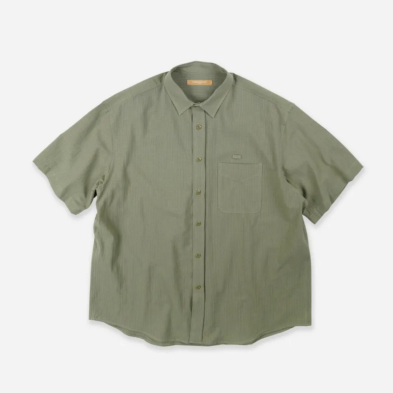 OG DOBBY SEERSUCKER HALF SHIRT - OLIVE sold by FrizmWORKS