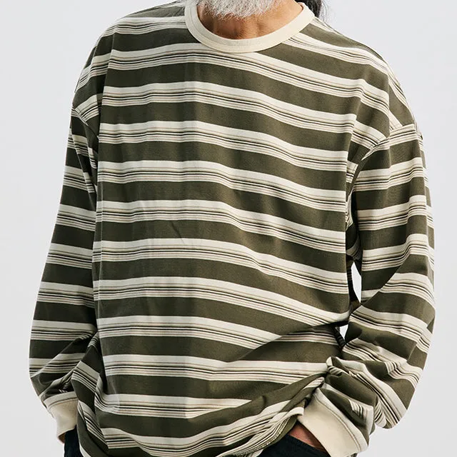 BLOCK STRIPE LONG SLEEVE TEE OLIVE sold by FrizmWORKS product image thumbnail 2