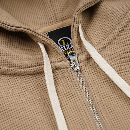WAFFLE ZIP UP HOODIE - BEIGE sold by FrizmWORKS product image thumbnail 5