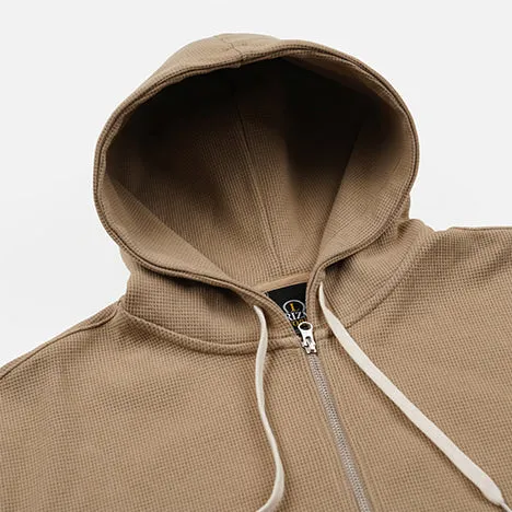 WAFFLE ZIP UP HOODIE - BEIGE sold by FrizmWORKS product image thumbnail 2