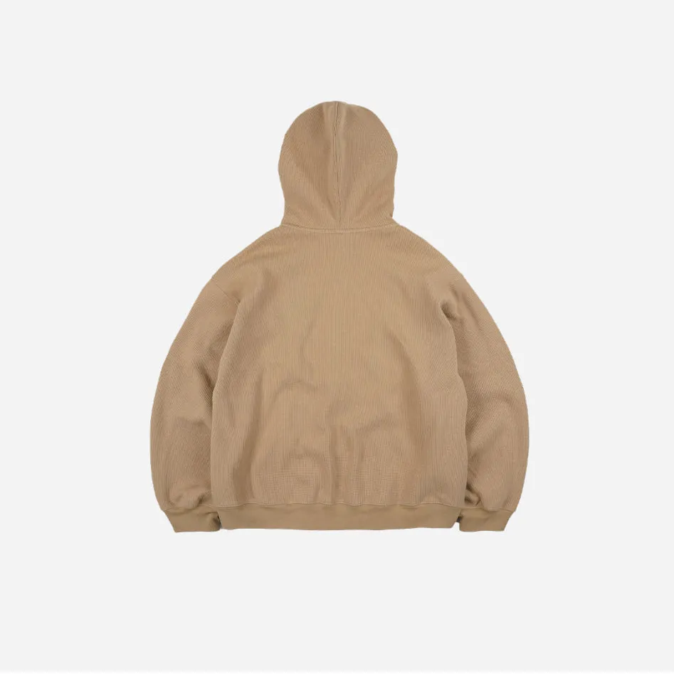 WAFFLE ZIP UP HOODIE - BEIGE sold by FrizmWORKS product image thumbnail 3